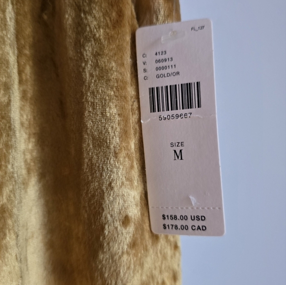 Anthropologie, New, Maeve Anastacia Gold Wide Leg Velvet Pants, Size Medium - Picture 4 of 12